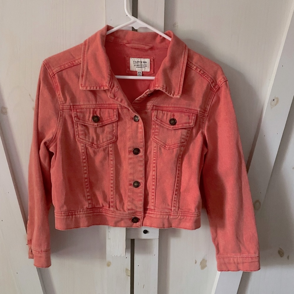 I LOVE H81 Cropped Jean Jacket